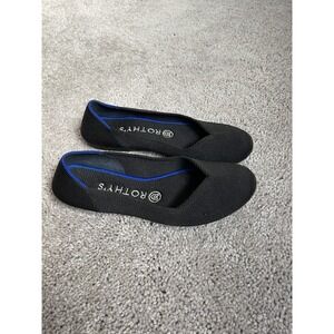 Rothy's The Flat in Black Size 7 Minimalist Office Wear‎ Casual Knit Ballet